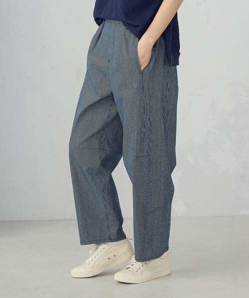 ONIGIRI(オニギリ)の「ヒッコリー/ツイル カービーパンツ(その他パンツ・レディース・ネイビー/アイボリー・FREE)」の10枚目の写真