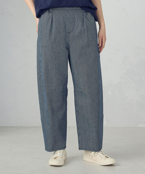 ONIGIRI(オニギリ)の「ヒッコリー/ツイル カービーパンツ(その他パンツ・レディース・ネイビー/アイボリー・FREE)」の11枚目の写真