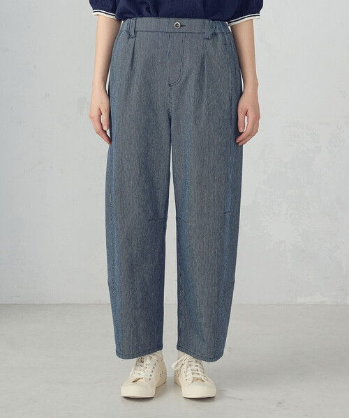 ONIGIRI(オニギリ)の「ヒッコリー/ツイル カービーパンツ(その他パンツ・レディース・ネイビー/アイボリー・FREE)」の12枚目の写真