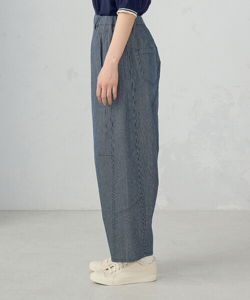 ONIGIRI(オニギリ)の「ヒッコリー/ツイル カービーパンツ(その他パンツ・レディース・ネイビー/アイボリー・FREE)」の13枚目の写真