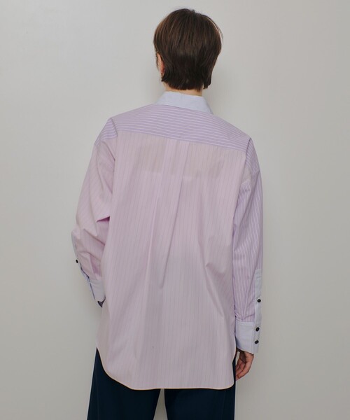 allureville（アルアバイル）の「クレイジーストライプシャツ（シャツ/ブラウス・レディース・ライトブルー/ピンク・2）」の6枚目の写真