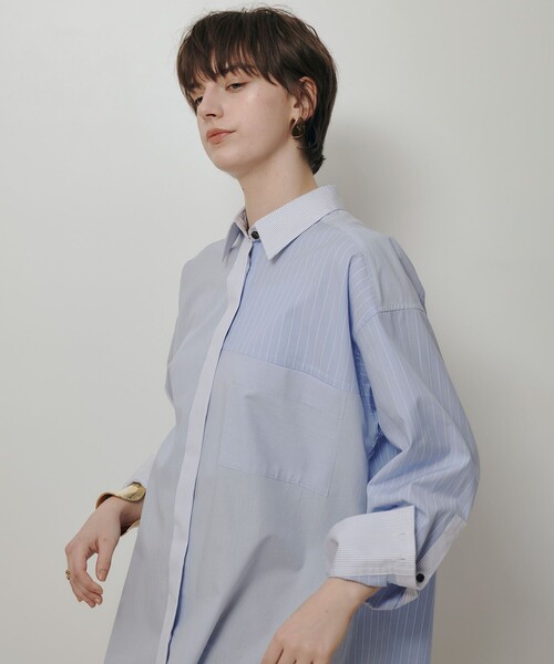 allureville（アルアバイル）の「クレイジーストライプシャツ（シャツ/ブラウス・レディース・ライトブルー/ピンク・2）」の12枚目の写真