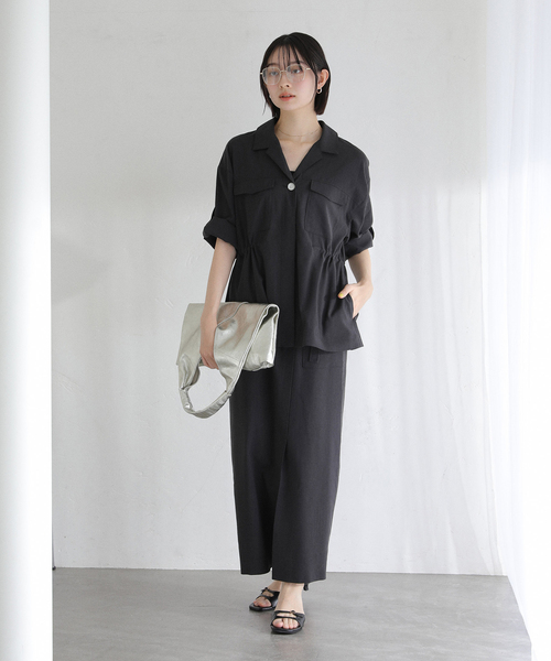 La TOTALITE(ラトータリテ)の「【洗える】リネン混タイトスカート(スカート・レディース・ブラック/アイボリー/スカイブルー・36/38)」の4枚目の写真