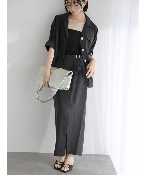 La TOTALITE(ラトータリテ)の「【洗える】リネン混タイトスカート(スカート・レディース・ブラック/アイボリー/スカイブルー・36/38)」の7枚目の写真