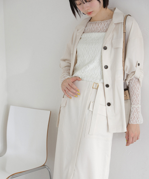 La TOTALITE(ラトータリテ)の「【洗える】リネン混タイトスカート(スカート・レディース・ブラック/アイボリー/スカイブルー・36/38)」の13枚目の写真