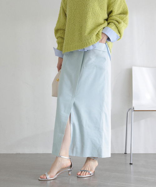 La TOTALITE(ラトータリテ)の「【洗える】リネン混タイトスカート(スカート・レディース・ブラック/アイボリー/スカイブルー・36/38)」の20枚目の写真