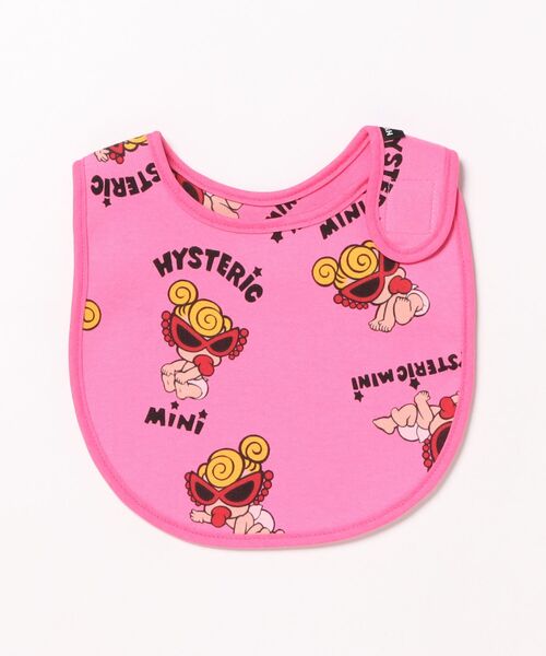 HYSTERIC MINI(ヒステリックミニ)の「My First Hysteric総柄 スタイ(スタイ/よだれかけ・キッズ・ピンク・FREE)」の1枚目の写真