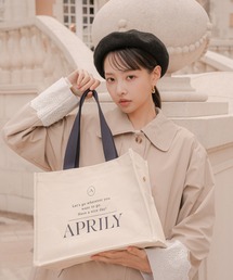 APRILY（アプリリー）の「【単品】キャンバスロゴトートバッグ（トートバッグ）」