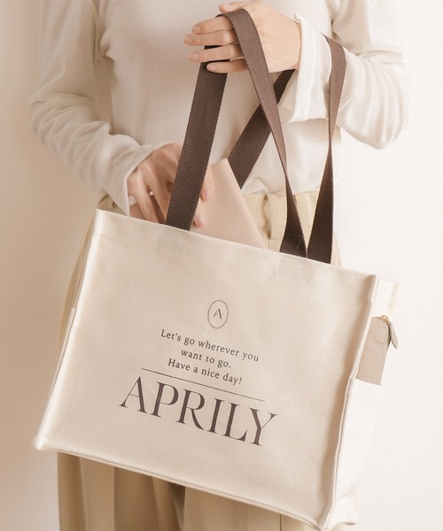 単品】キャンバスロゴトートバッグ（トートバッグ）｜APRILY