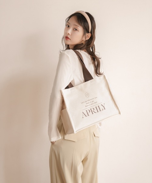セール】【単品】キャンバスロゴトートバッグ（トートバッグ）｜APRILY