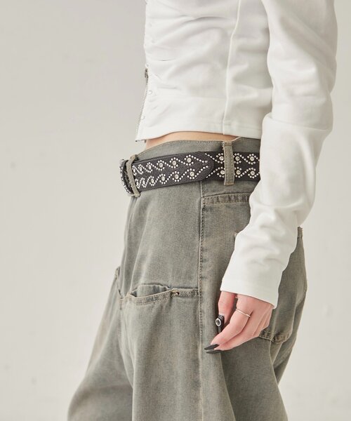 WHO'S WHO gallery（フーズフーギャラリー）の「ビジュベルト（ベルト・レディース・ブラック・FREE）」の2枚目の写真