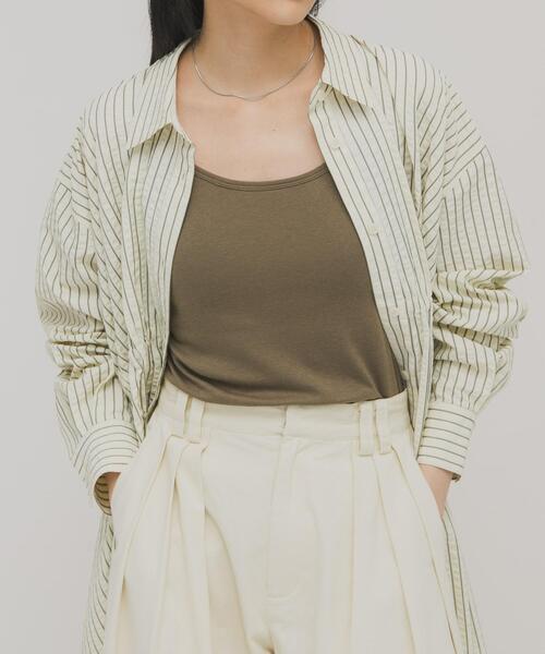 KBF（ケイビーエフ）の「スパゲティストラップカップ付きキャミ（キャミソール・レディース・アイボリー/チャコールグレー/カーキ・ONE）」の3枚目の写真