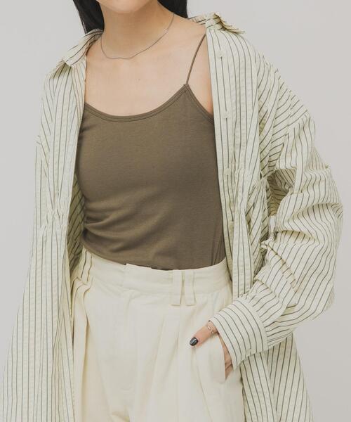 KBF（ケイビーエフ）の「スパゲティストラップカップ付きキャミ（キャミソール・レディース・アイボリー/チャコールグレー/カーキ・ONE）」の11枚目の写真