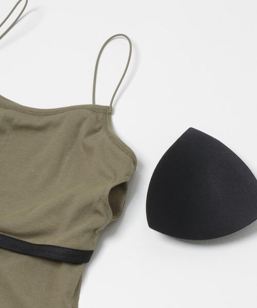 KBF（ケイビーエフ）の「スパゲティストラップカップ付きキャミ（キャミソール・レディース・アイボリー/チャコールグレー/カーキ・ONE）」の17枚目の写真