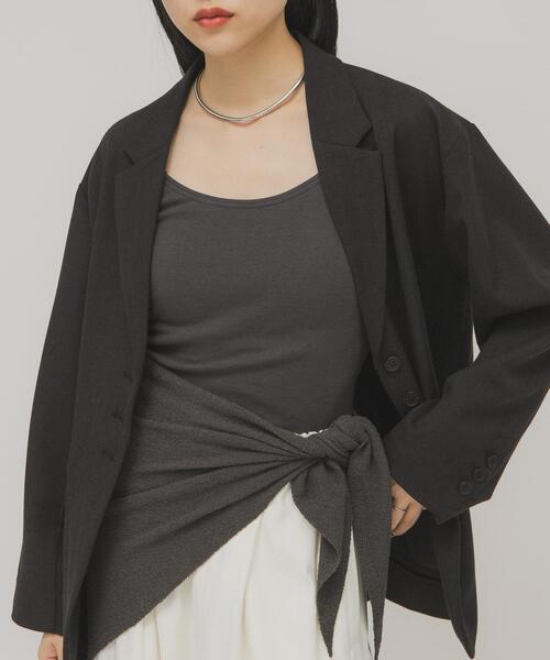 KBF（ケイビーエフ）の「スパゲティストラップカップ付きキャミ（キャミソール・レディース・アイボリー/チャコールグレー/カーキ・ONE）」の22枚目の写真