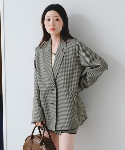 セール】【セットアップ対応】ピコレースチェックジャケット