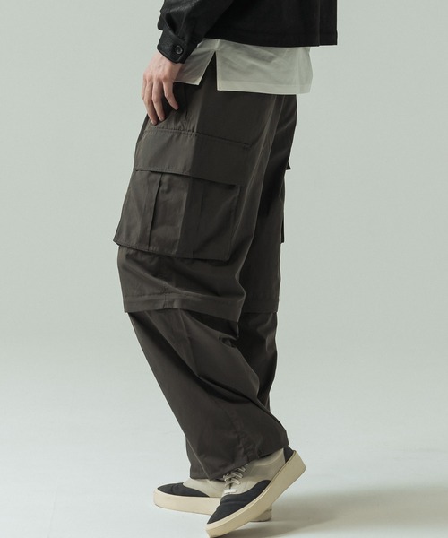 SLICK（スリック）の「【SLICK/スリック】T/C Weather Detachable Cargo Pants/TCウェザーデタッチャブルカーゴパンツ/2WAY（カーゴパンツ・メンズ・ブラック/オリーブ・1/3/2）」の2枚目の写真