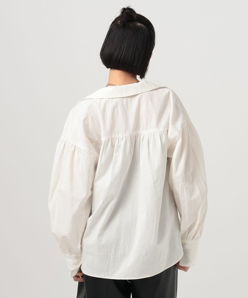 BAYFLOW（ベイフロー）の「スキッパーボイルブラウス（シャツ/ブラウス・レディース・ブラック/オフホワイト・FREE）」の15枚目の写真