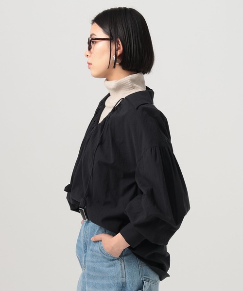 BAYFLOW（ベイフロー）の「スキッパーボイルブラウス（シャツ/ブラウス・レディース・ブラック/オフホワイト・FREE）」の13枚目の写真