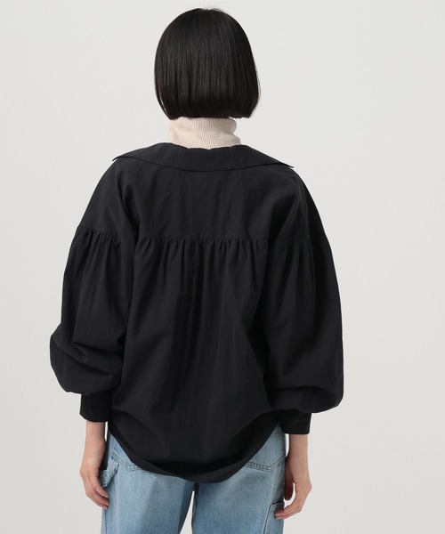 BAYFLOW（ベイフロー）の「スキッパーボイルブラウス（シャツ/ブラウス・レディース・ブラック/オフホワイト・FREE）」の12枚目の写真