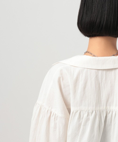 BAYFLOW（ベイフロー）の「スキッパーボイルブラウス（シャツ/ブラウス・レディース・ブラック/オフホワイト・FREE）」の5枚目の写真