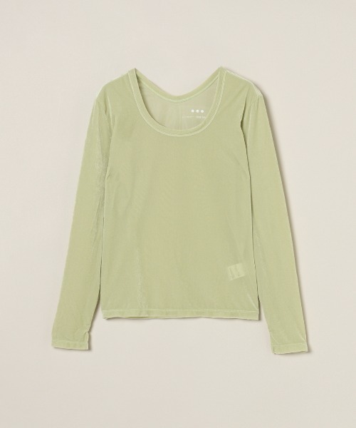 three dots(スリードッツ)の「シアーベロア 長袖Tシャツ(Tシャツ/カットソー・レディース・ブラック/ネイビー/ライム/ホワイト系その他・SMALL/MEDIUM)」の3枚目の写真
