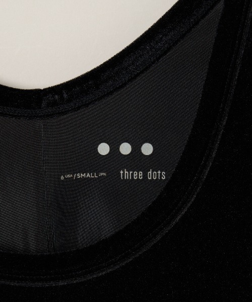 three dots(スリードッツ)の「シアーベロア 長袖Tシャツ(Tシャツ/カットソー・レディース・ブラック/ネイビー/ライム/ホワイト系その他・SMALL/MEDIUM)」の8枚目の写真