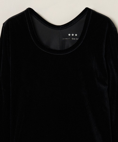 three dots(スリードッツ)の「シアーベロア 長袖Tシャツ(Tシャツ/カットソー・レディース・ブラック/ネイビー/ライム/ホワイト系その他・SMALL/MEDIUM)」の7枚目の写真