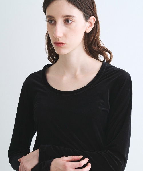 three dots(スリードッツ)の「シアーベロア 長袖Tシャツ(Tシャツ/カットソー・レディース・ブラック/ネイビー/ライム/ホワイト系その他・SMALL/MEDIUM)」の12枚目の写真