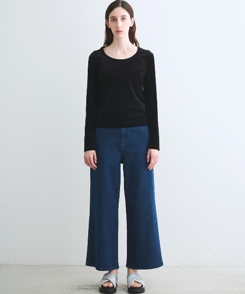 three dots(スリードッツ)の「シアーベロア 長袖Tシャツ(Tシャツ/カットソー・レディース・ブラック/ネイビー/ライム/ホワイト系その他・SMALL/MEDIUM)」の16枚目の写真