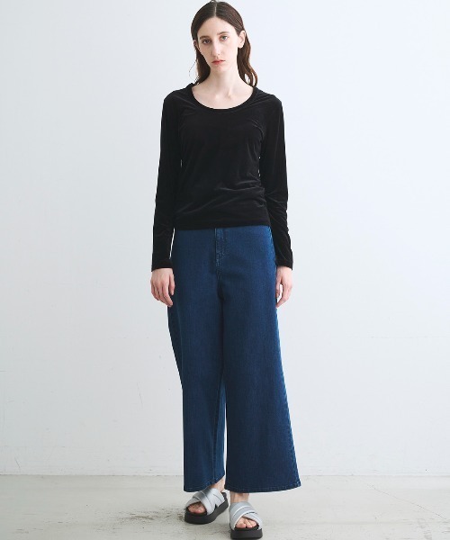 three dots(スリードッツ)の「シアーベロア 長袖Tシャツ(Tシャツ/カットソー・レディース・ブラック/ネイビー/ライム/ホワイト系その他・SMALL/MEDIUM)」の15枚目の写真