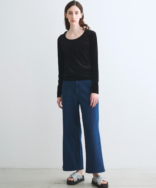 three dots(スリードッツ)の「シアーベロア 長袖Tシャツ(Tシャツ/カットソー・レディース・ブラック/ネイビー/ライム/ホワイト系その他・SMALL/MEDIUM)」の14枚目の写真