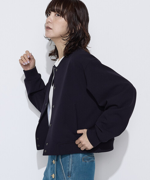 COMME CA Wardrobe（コムサワードローブ）の「ポリエステルレーヨンスタジャン型ブルゾン（ブルゾン・レディース・杢グレー/ネイビー・FREE）」の11枚目の写真