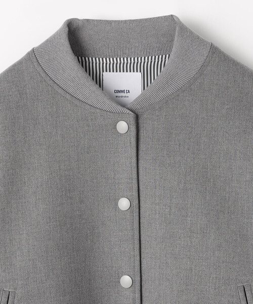 COMME CA Wardrobe（コムサワードローブ）の「ポリエステルレーヨンスタジャン型ブルゾン（ブルゾン・レディース・杢グレー/ネイビー・FREE）」の16枚目の写真