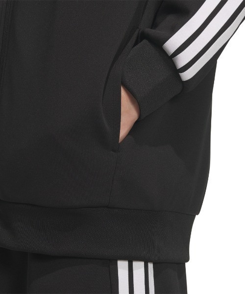 adidas(アディダス)の「アディダス adidas スリーストライプス レギュラーフィット ダブルニット トラックトップ(ジャージ・メンズ・ブラック×ブラック/ブラック×ホワイト/ネイビー・M/L/LL/S/3L)」の12枚目の写真