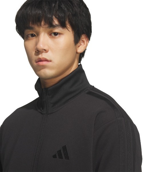 adidas(アディダス)の「アディダス adidas スリーストライプス レギュラーフィット ダブルニット トラックトップ(ジャージ・メンズ・ブラック×ブラック/ブラック×ホワイト/ネイビー・M/L/LL/S/3L)」の13枚目の写真