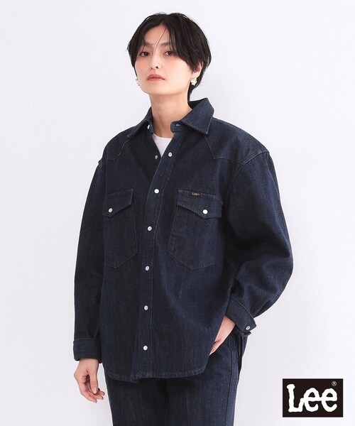 OPAQUE.CLIP（オペークドットクリップ）の「【Lee別注】ウエスタンシャツデニムジャケット【洗濯機OK】（デニムジャケット・レディース・ブルー系その他/ネイビー・99）」の2枚目の写真