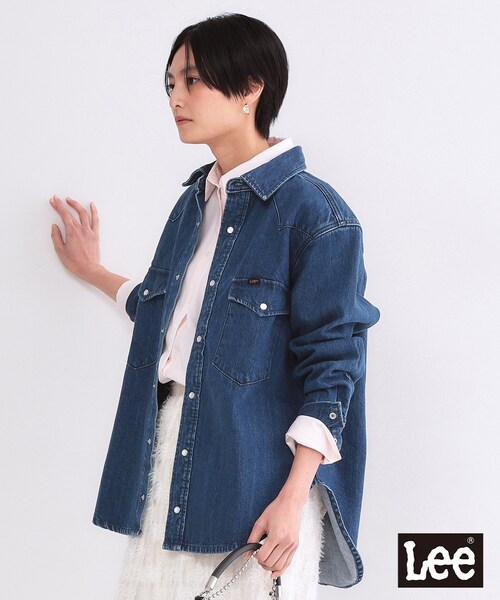 OPAQUE.CLIP（オペークドットクリップ）の「【Lee別注】ウエスタンシャツデニムジャケット【洗濯機OK】（デニムジャケット・レディース・ブルー系その他/ネイビー・99）」の3枚目の写真