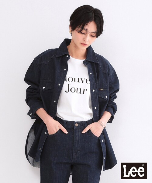 OPAQUE.CLIP（オペークドットクリップ）の「【Lee別注】ウエスタンシャツデニムジャケット【洗濯機OK】（デニムジャケット・レディース・ブルー系その他/ネイビー・99）」の7枚目の写真
