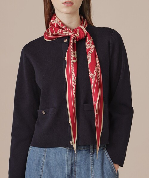 MACKINTOSH LONDON（マッキントッシュ ロンドン）の「【eclat5月号掲載】【Diamond Shape Scarf/ダイヤモンドシェイプスカーフ】ハーネスモチーフダイヤモンドシェイプスカーフ（バンダナ/スカーフ・レディース・ネイビー/ピンク/グレー系その他・FREE）」の5枚目の写真