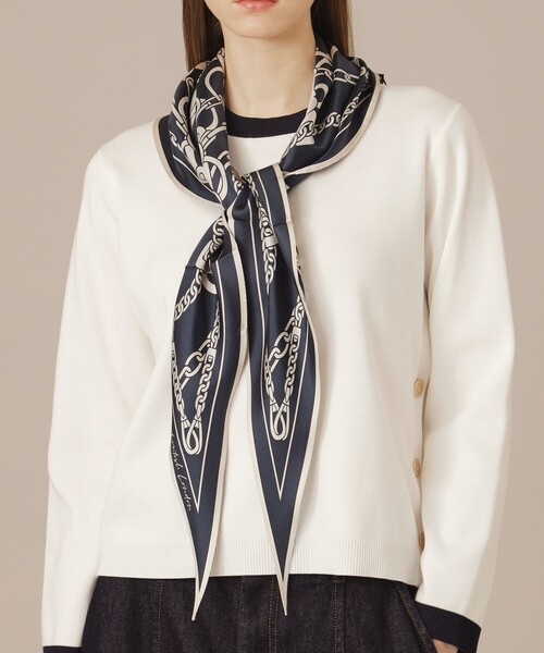MACKINTOSH LONDON（マッキントッシュ ロンドン）の「【eclat5月号掲載】【Diamond Shape Scarf/ダイヤモンドシェイプスカーフ】ハーネスモチーフダイヤモンドシェイプスカーフ（バンダナ/スカーフ・レディース・ネイビー/ピンク/グレー系その他・FREE）」の6枚目の写真