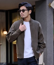 BENUSTA（ベヌスタ）の「『BENUSTA/ベヌスタ』 スタンドリブニットブルゾン【Y】【CN】（ニット/セーター）」