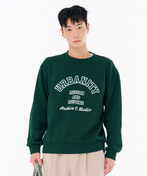 CHASECULT（チェイスカルト）の「共用レタリンググラフィックスウェットシャツ-FARU5112B0C（スウェット・メンズ・グリーン・90/100/110/95/105）」の2枚目の写真