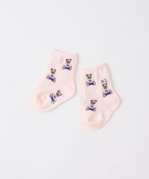 POLO RALPH LAUREN（ポロ ラルフ ローレン）の「POLO RALPH LAUREN Layette フラッグベア キッズソックス 04883176（ベビーシューズ/ベビーソックス・キッズ・ライトブルー/ライトピンク/ホワイト・11-13cm/9-11cm）」の3枚目の写真