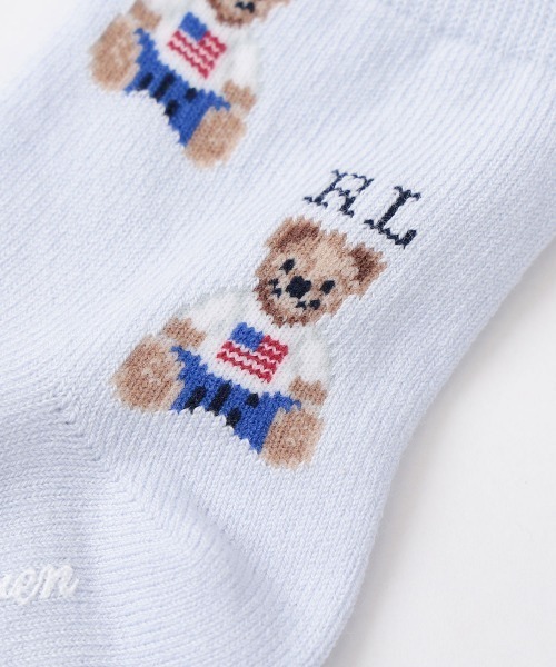 POLO RALPH LAUREN（ポロ ラルフ ローレン）の「POLO RALPH LAUREN Layette フラッグベア キッズソックス 04883176（ベビーシューズ/ベビーソックス・キッズ・ライトブルー/ライトピンク/ホワイト・11-13cm/9-11cm）」の4枚目の写真