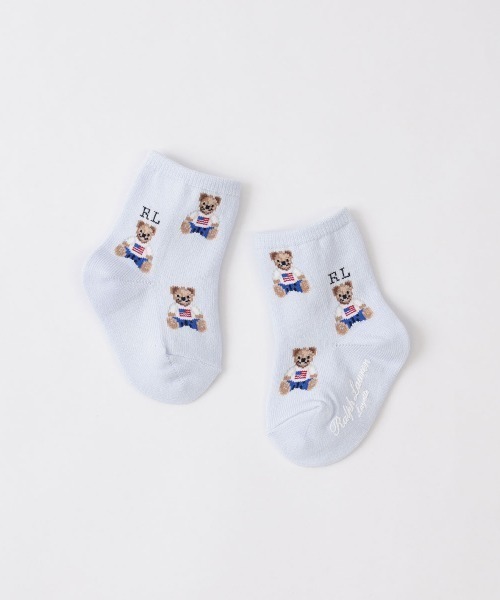 POLO RALPH LAUREN（ポロ ラルフ ローレン）の「POLO RALPH LAUREN Layette フラッグベア キッズソックス 04883176（ベビーシューズ/ベビーソックス・キッズ・ライトブルー/ライトピンク/ホワイト・11-13cm/9-11cm）」の6枚目の写真