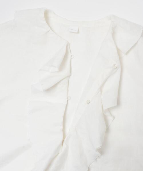 かぐれ（カグレ）の「リネンフリルカラーシャツ（シャツ/ブラウス・レディース・オフホワイト/ブラック/ライトグレー・FREE）」の17枚目の写真