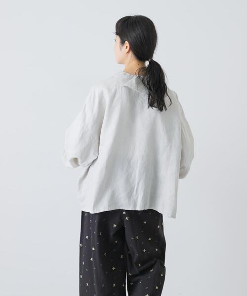 かぐれ（カグレ）の「リネンフリルカラーシャツ（シャツ/ブラウス・レディース・オフホワイト/ブラック/ライトグレー・FREE）」の20枚目の写真