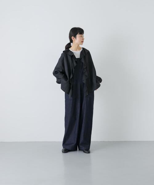 かぐれ（カグレ）の「リネンフリルカラーシャツ（シャツ/ブラウス・レディース・オフホワイト/ブラック/ライトグレー・FREE）」の9枚目の写真