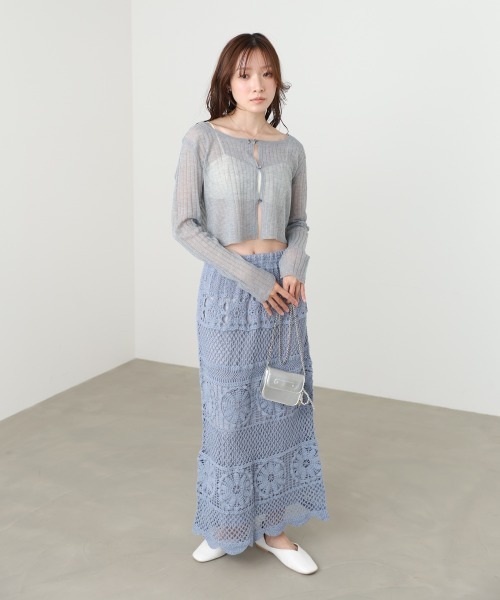 Bab(バブ)の「クロシェIラインスカート(スカート・レディース・ホワイト系その他/ブラック/ブルー・M)」の21枚目の写真